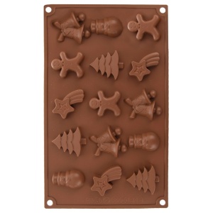 Backform Mini -Kekse Silikon Brown Weihnachtsmischung Sillinie ORION 151753