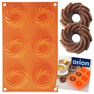Backformular 6 Donut Muffins Silikon Orange Sillin ORION 151788