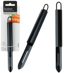 Schäbiger Schäler für Gemüse und Obst vertikaler Stahl schwarz 19,5 cm EXCELLENT HOUSEWARE 259711