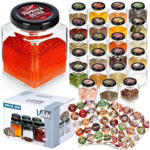 Spice containers 24 pcs 100ml glass container + 90 labels VILDE 229193