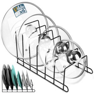 Stand organizer for lids and plates for the Metal Black VILDE 229062 Metal Cabine