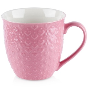 Ceramic coffee mug of heart tea large 580 ml pink ORION 128847