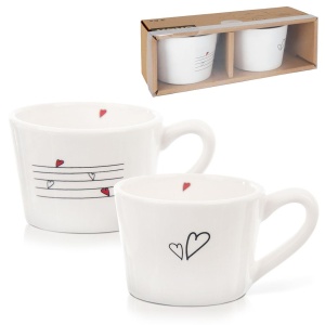 Ceramic coffee mugs Heart 210 ml CUCK SET 2 pieces ORion 128864