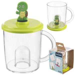 Becher mit einer Deckelfigur für Kinder Kinder Schildkröte 240 ml ORION 129458