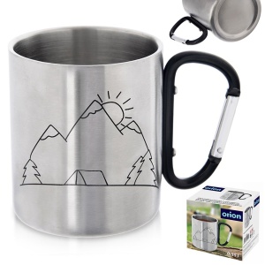 Touristenbecher mit Metallstahl mit einem Karabiner für einen 350 ml ORION 112440 Campingplatz
