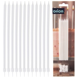 Wachskerzen zum Kuchen für einen langen Kuchen lang 14,5 cm Set 12 Stücke ORION 822261