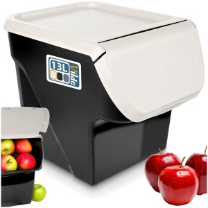 Vegetable container and fruit Potatoes onion with gray lid 13l VILDE 730510-p