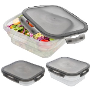 Silicone folding food container with a lid and seal KEMP 1L ORion 127159
