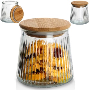 Glass container for dry loose products with a lid and seal 600 ml Excellent Houseware 229120