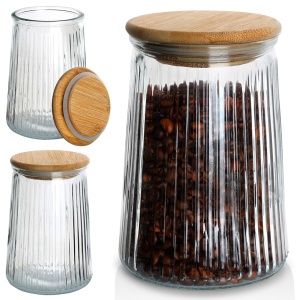 Glass container for dry loose products with a lid and gasket 950 ml Excellent Houseware 229121