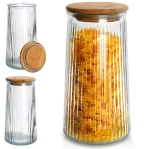 Glass container for dry loose products with a lid and gasket 1.3L Excellent Houseware 229122