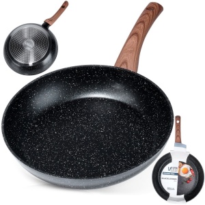 Induktions-Granitpfanne mit Antihaftbeschichtung NON-STICK BLACK&WOOD 26 cm VILDE 199061