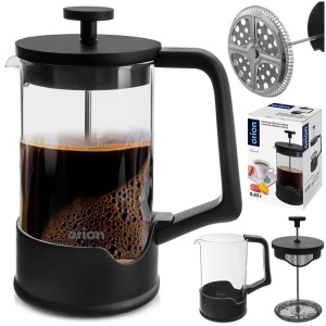 FRENCH PRESS piston BLACK glass tea and coffee infuser 650 ml ORION 156027