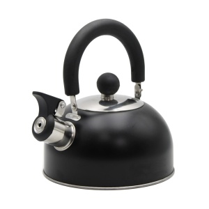 Stahlkessel mit Pfeife für Gasinduktion klein 1,5L schwarz MAT BRUNBESTE BB-1324