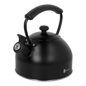 Stahlkessel mit Pfeife, traditionelle Induktion, 2,2 l, mattschwarz, BRUNBESTE BB-2462