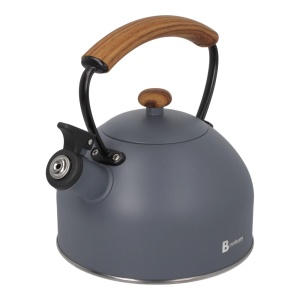Stahlkessel mit Pfeife, traditionelle Induktion, 2,2 l, mattgrau BRUNBESTE BB-2461