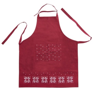 Cotton kitchen apron, tied red, ORION 960377