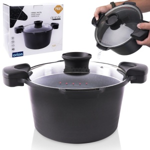 Granite pot with lid for straining water pasta GRANDE 24 cm 5.5L ORION 113108