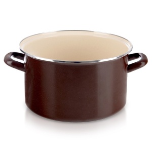 Enamelled pot induction to induction gas BROWN large 28 cm 8L ORION 113350