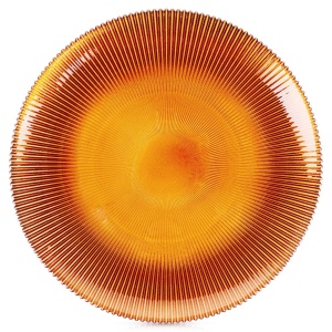 Amber shallow glass dinner plate 28cm VILDE 139730