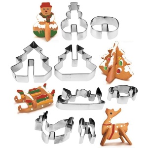Christmas 3D steel cookie cutters, 8 pieces. LA CUCINA 121113