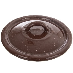 Emaillierter Deckel für Topf, Bratpfanne, Kochtopf, braun BRAUN 14cm ORION 113412
