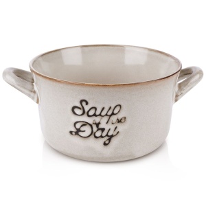 Miska do zupy na zupę bulionówka z uchem ceramiczna szara 600ml SIAKI COLLECTION 139011-S