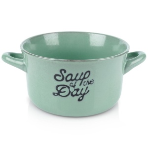 Miska do zupy na zupę bulionówka z uchem ceramiczna zielona 600ml SIAKI COLLECTION 139011-Z