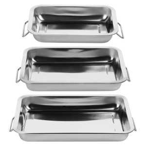 Backformen aus Stahl, rechteckig, Bräter, 3er-Set VILDE 279007