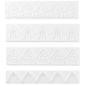 Strukturelle dekorative Süßwarenspatel für Kuchen, 4 Stück BRUNBESTE BB-3266