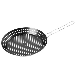 Perforated metal grill basket, black, 55x31cm, BBQ 489099
