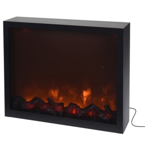 LED metal electric fireplace black 41x35cm VILDE 569181