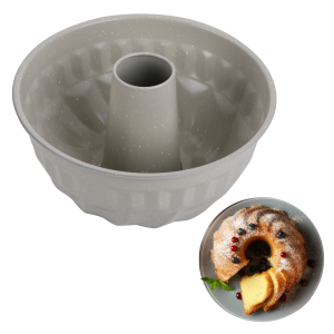 Forma do pieczenia babki wielkanocnej Ø22 cm, stal węglowa, marmurkowa, beżowa, KINGHOFF KH-1993