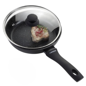 Patelnia granitowa do smażenia 20cm na indukcję nieprzywierająca z pokrywką TIROSS TS-2401P