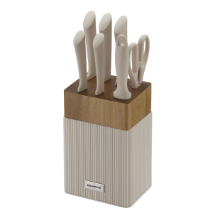 8-tlg. Messerset mit Akazienholzblock, Edelstahl, KLAUSBERG KB-7984