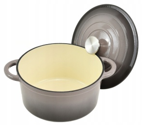 Enamelled cast iron pot 28 cm 5.9 L Grey, KRISBERG KS-7721
