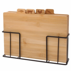 Set of cutting boards with stand, 5-piece kitchen boards BRUNBESTE BB-3233