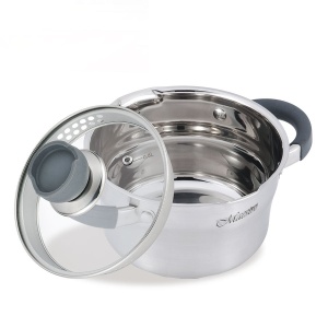 Steel pot with lid for induction gas 24cm 5.6L MAESTRO MR-3507-24