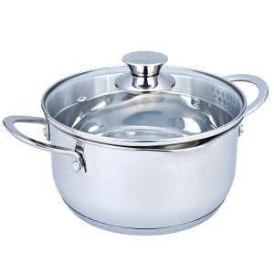 Steel pot with lid for induction gas 16cm 1.5L MAESTRO MR-3510-16