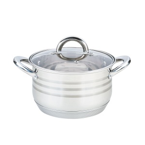 Steel pot with lid for induction gas 16cm 2.1L MAESTRO MR-3513-16