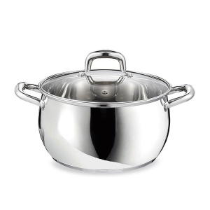 Garnek stalowy z pokrywką na indukcję gaz 22cm 4.9L MAESTRO MR-3515-22