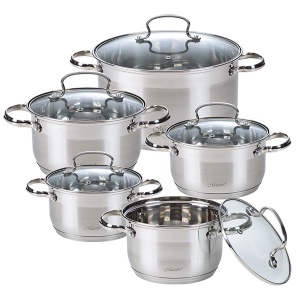 Set of pots, large gastro pots, 6-piece, 12L / 15L / 18L MAESTRO MR-3518