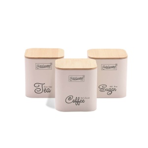 Set of metal containers, cream kitchen containers, 3PCS MAESTRO MR-1775-3S-IVORY