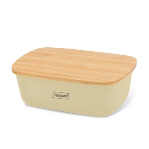 Cream bread box with cutting board MAESTRO MR-1776-IVORY