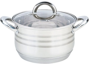Steel pot with lid for induction gas 18cm 2.9L MAESTRO MR-3512-18