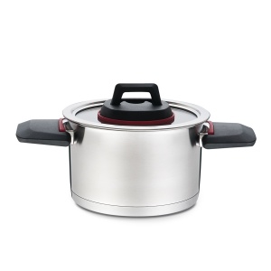 Steel pot with lid for induction gas 24cm 5.5L MAESTRO MR-3530-24