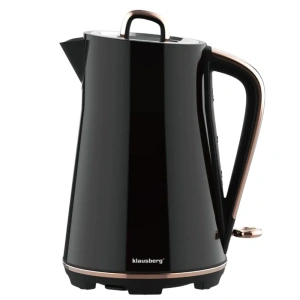Electric kettle, stainless steel, black, 1.7L, 1850-2200W, KLAUSBERG, KB-9015