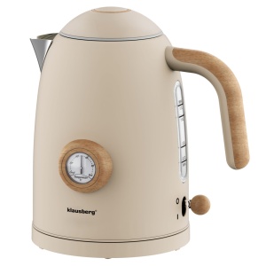 Czajnik elektryczny z termometrem, beżowy, retro, stal 304,1,7l KLAUSBERG KB-9020