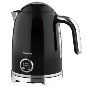 Czajnik elektryczny z termometrem retro, panel LED, czarny, 1,7l KLAUSBERG KB-9027
