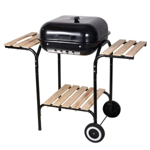 Grill ogrodowy, węglowy, z pokrywą, z półkami i kółkami KINGHOFF KH-2034